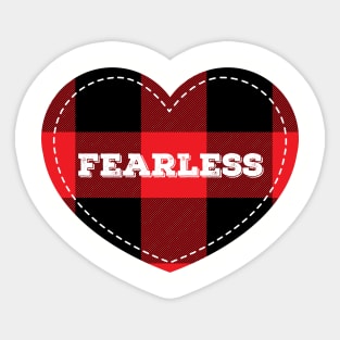 Buffalo Plaid Lumberjack Fearless Love Heart Sticker